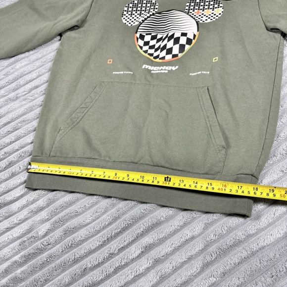 Disney‎ Mickey Mouse Graphic Hoodie Pullover Sweatshirt Olive Green medium - Picture 6 of 9